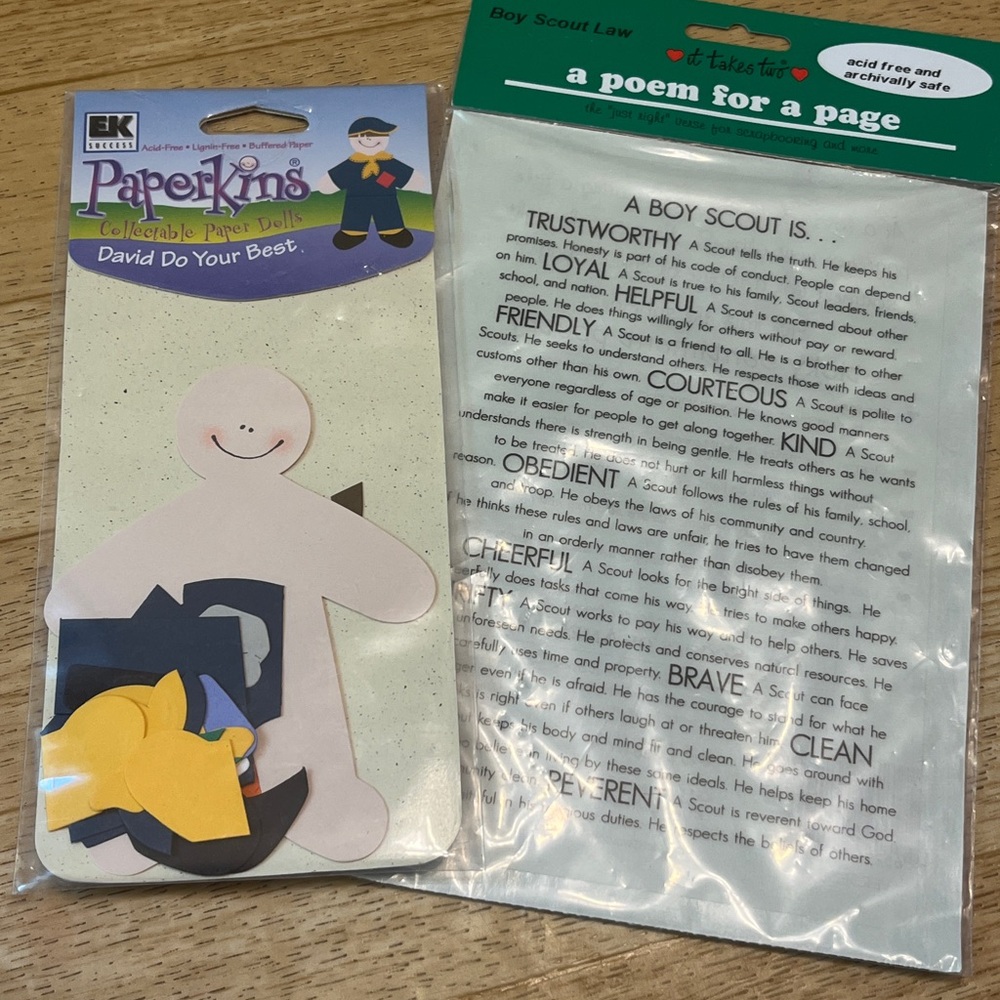 Vintage Boy Scout Bundle – Paperkins David + Law Sticker NIP